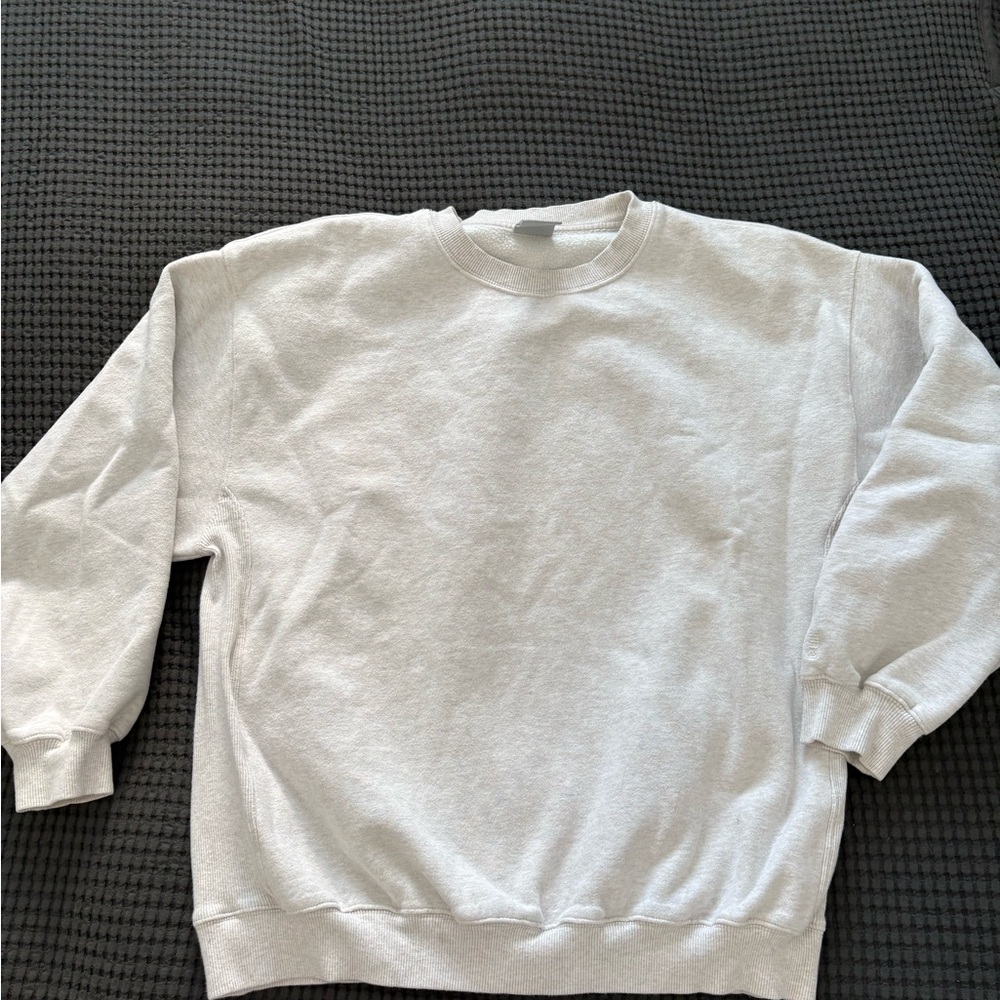TNA cozy boyfriend Crewneck Sweater in heather Light oatmeal